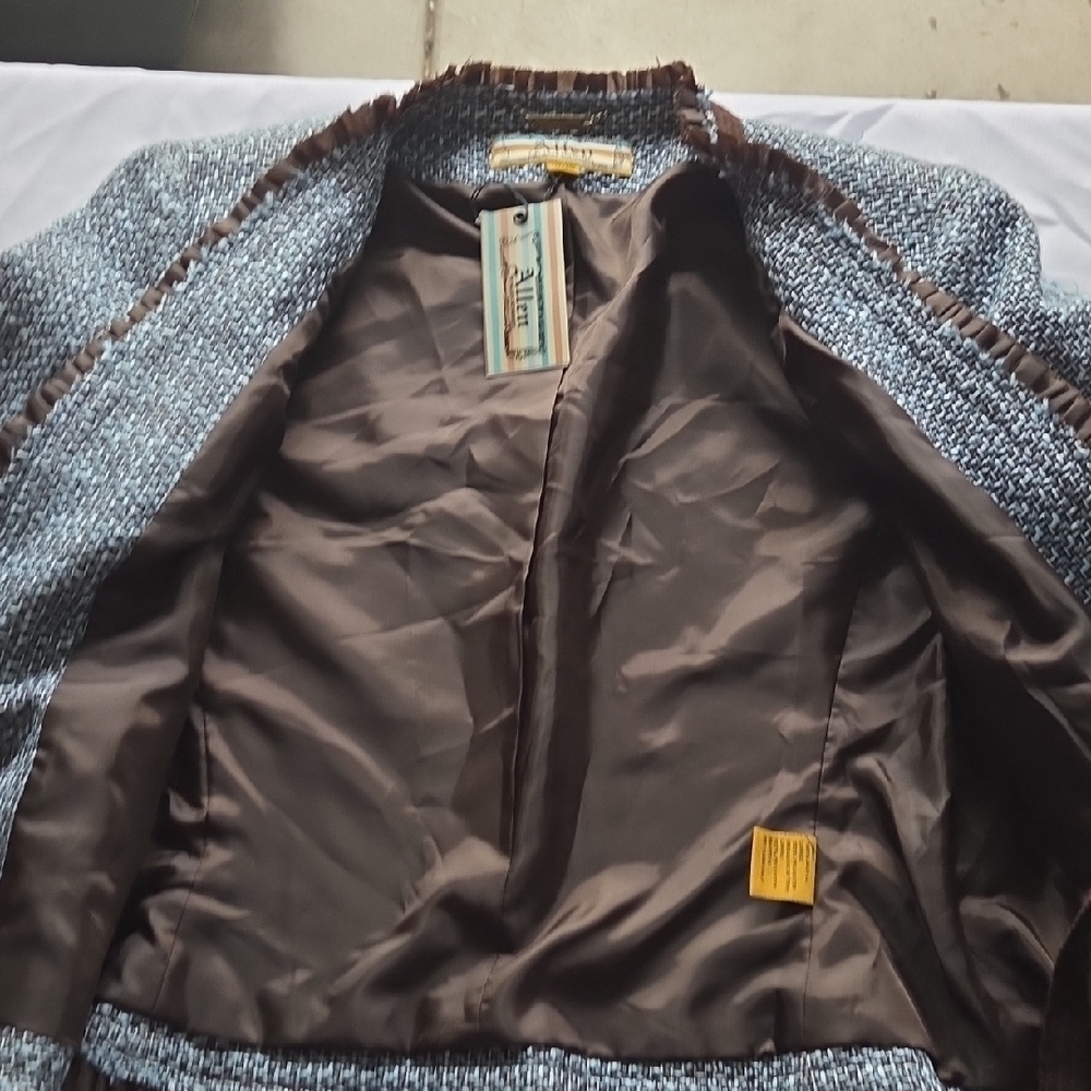 Abs Allen Schwartz Tweed Blazer With Brown Accents — image 6 of 8